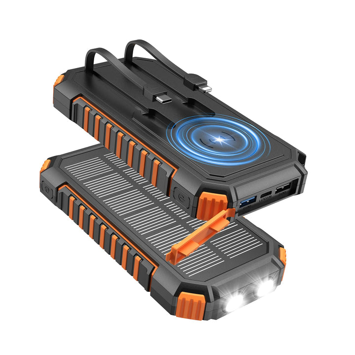 20000mah Wireless Solar Power Bank - A ADDTOP 22.5W Schnelles tragbares Solar-Ladegerät mit 2 eingeb