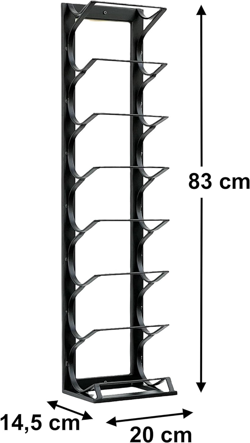 DanDiBo Weinregal Etude Wand & Stand Metall Schwarz 96318 Flaschenständer für 8 Flaschen Flaschenreg