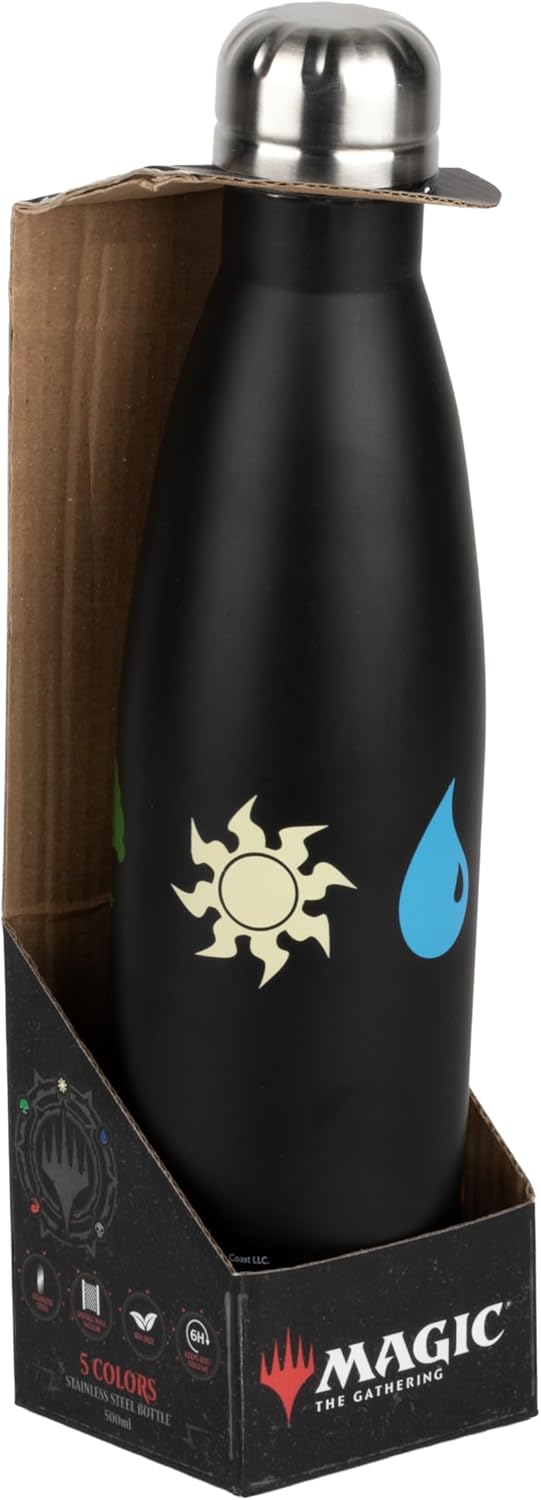 Konix Magic The Gathering Isolierflasche - Edelstahl - 500 ml - 5-farbiges Motiv - Schwarz Magic: Th