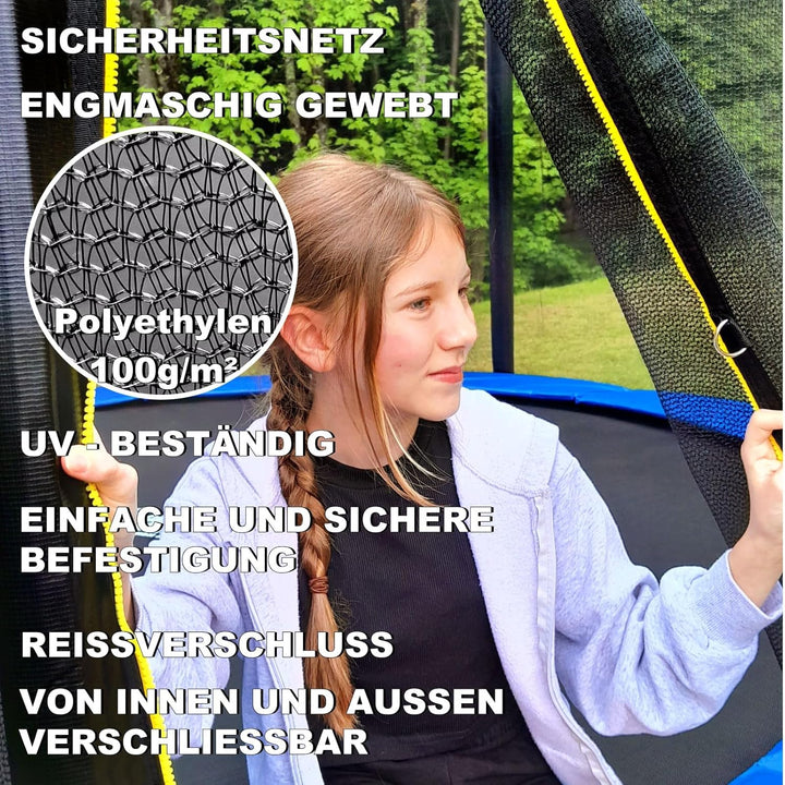 Baunsal® Trampolin Sicherheitsnetz Ø 183 185 244 250 275 277 300 305 335 337 366 370 396 400 427 430