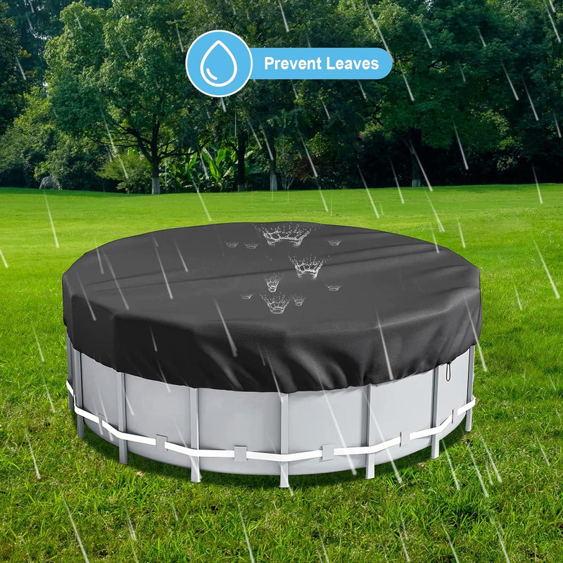 Round Pool Cover - 420D Oxford Poolabdeckplane - UV-Stabil & reissfest - für Round Frame Pool - Ø 36