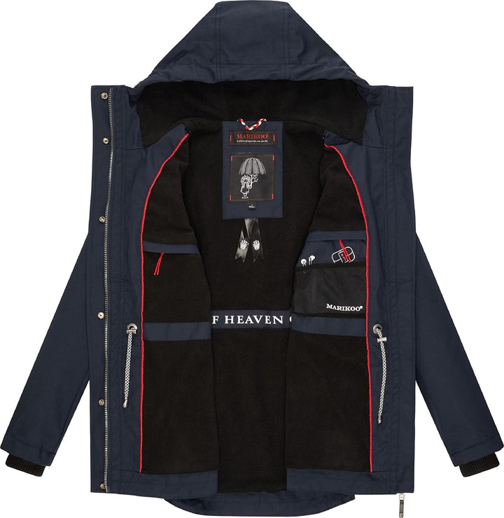 MARIKOO Damen Leichter Übergangsparka mit Kapuze Babetaa Prc XS Navy, XS Navy