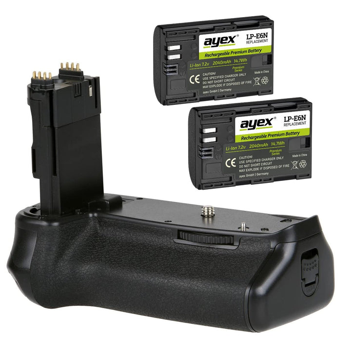 ayex Batteriegriff Kompatibel mit Canon EOS 6D Mark II wie BG-E21 + 2X LP-E6N Akku optimal zum fotog
