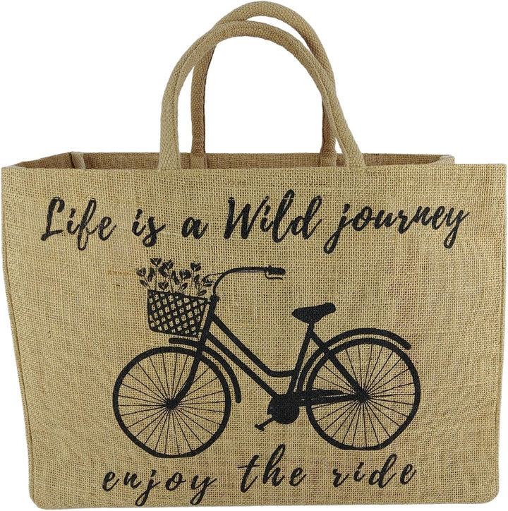 Domelo Damen gross Einkaufskorb, 100% Jute Vegan Tasche, Korb Jutetasche, Shopper Korbtasche, Shoppi