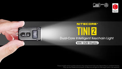 Nitecore TINI 2 aufladbare Schlüsselanhängerlampe 500 Lumen grau, grau