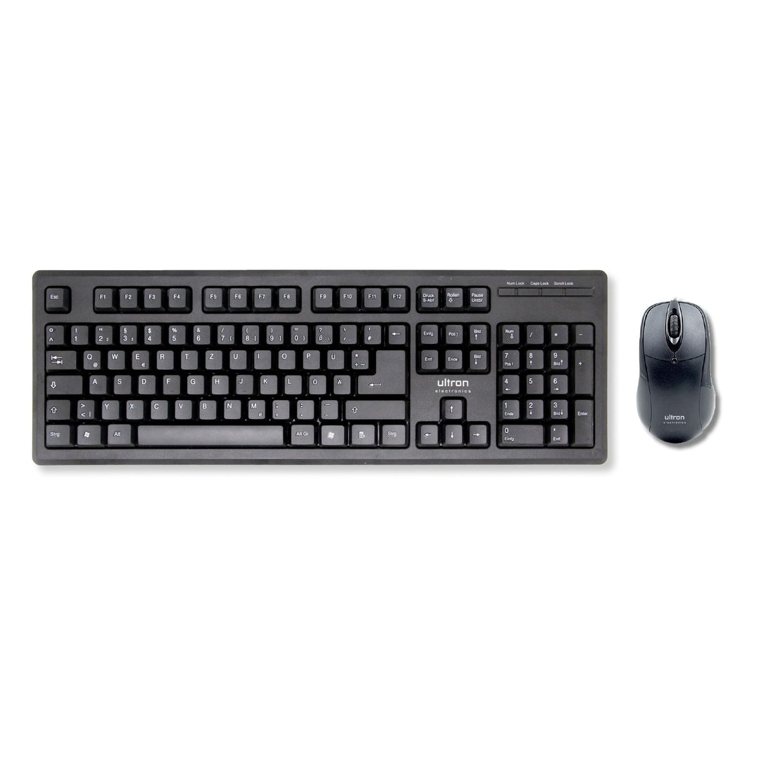 Ultron UMC-200 - Tastatur-und-Maus-Set - USB - Office - 800dpi - QWERTZ - Deutsch - Schwarz