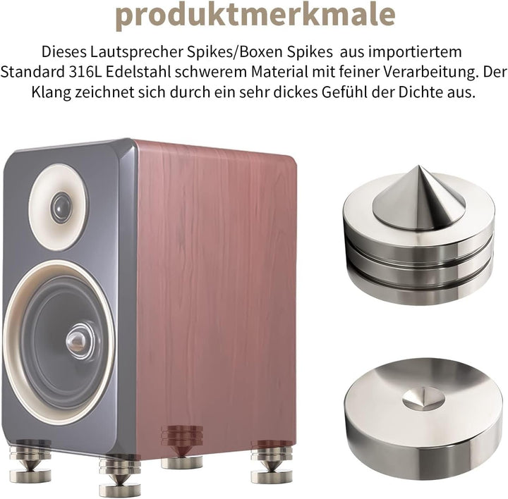 Brollitest Lautsprecher Spikes 4 Stück HiFi Gerätefüsse Absorber füsse Für subwoofer Plattenspieler
