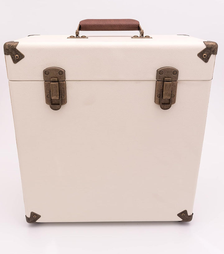 GPO CASE12 Tragbares Aufbewahrungsbox für 12" Schallplatten (für bis zu 30 Vinyl-Schallplatten), Cre
