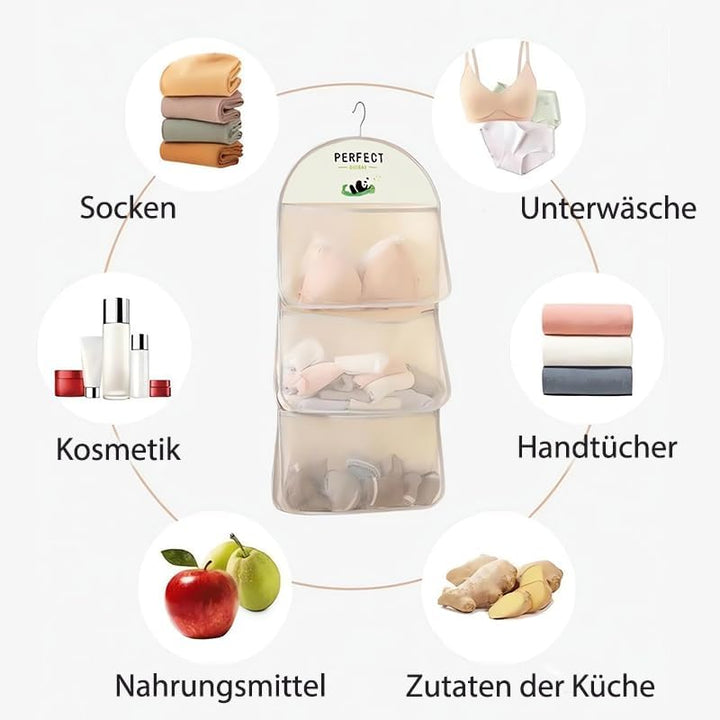 MIUPOO Kleiderschrank Organizer Hängend, Oxford Cloth Space Saver Bag for Bra Underwear Underpants S