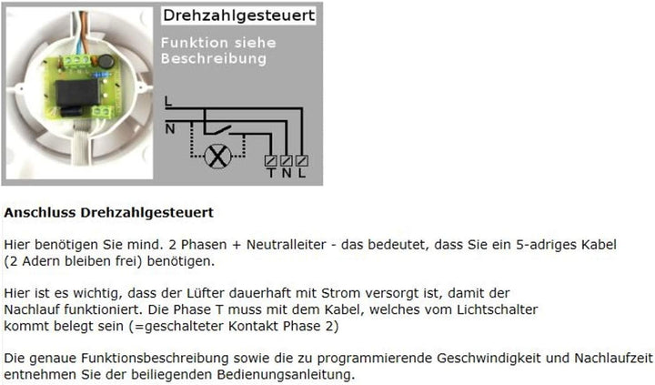 VONLIS Badlüfter Ventilator Lüfter Badezimmer WC Be- Entlüftung Abluft Ø 100 mm weiss Drehzahlgesteu