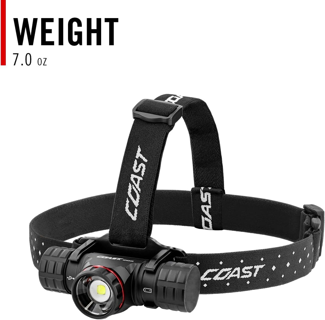 Coast XPH34R 2075 Lumen Wiederaufladbare Dual Power LED Stirnlampe mit Magnetfuss