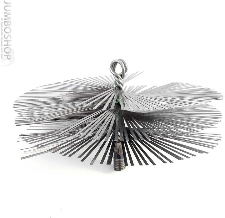 HOLZBRINK 200mm Kaminbesen Schornsteinbesen aus Federstahl + 5m Flexstange M12 - Kehrbesen Zugbesen