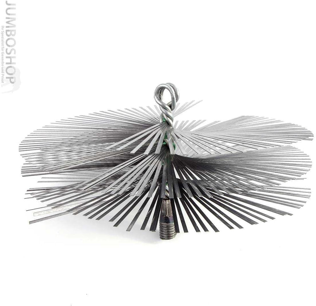 HOLZBRINK 130mm Kaminbesen Schornsteinbesen aus Federstahl + 30m Flexstange M12 - Kehrbesen Zugbesen