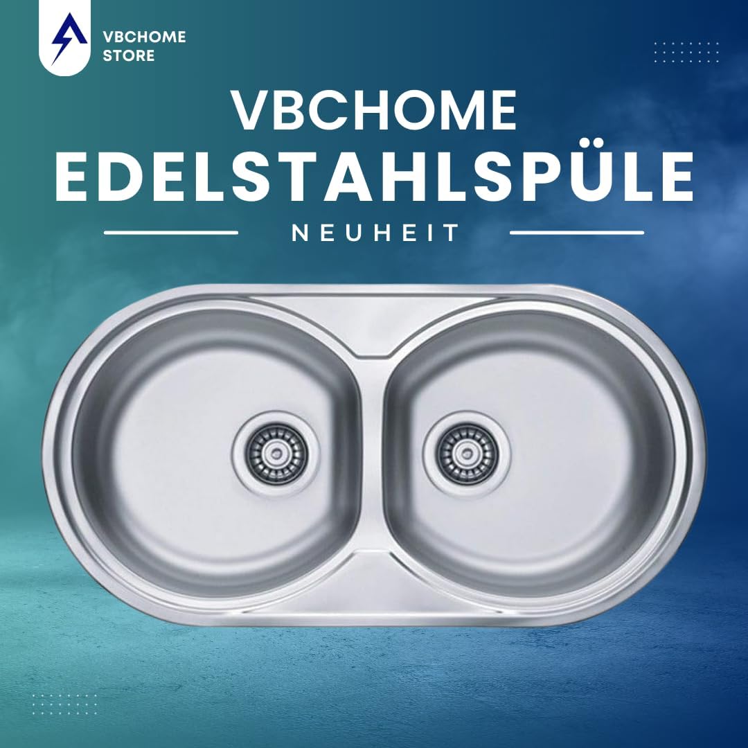 VBChome: Einbauspüle 832x437 mm Camping Küchenspüle - Satinstruktur Alveus Form 50 Spülbecken EDELST