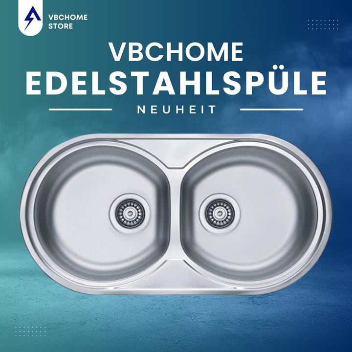 VBChome: Einbauspüle 832x437 mm Camping Küchenspüle - Leinenstruktur Alveus Form 50 Spülbecken EDELS