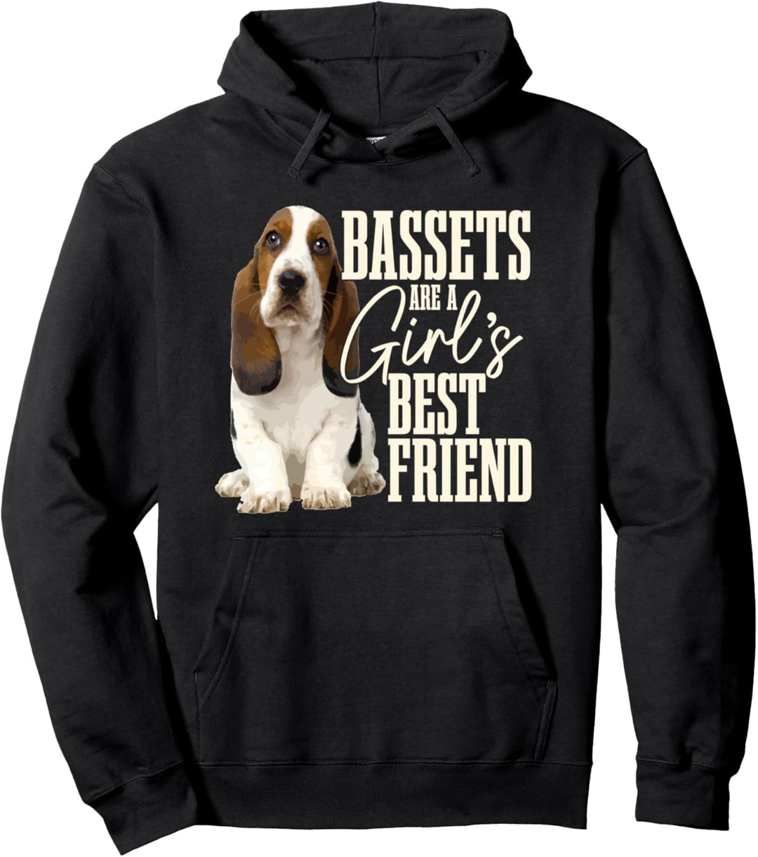 Bassets Are A Girls Best Friend Lustiger Hund Basset Hound Mom Pullover Hoodie