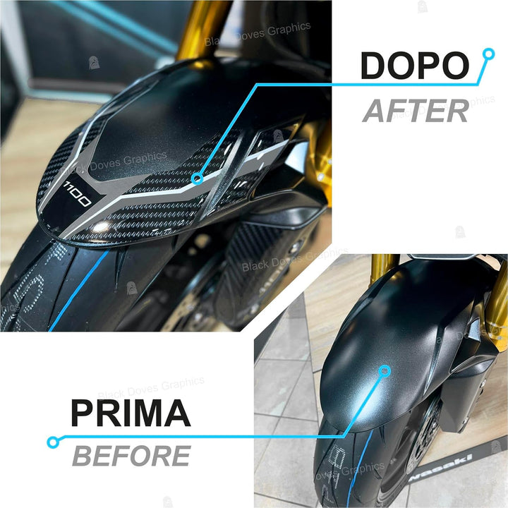 Black Doves Graphics 3D-Aufkleber aus Harz kompatibel mit Kawasaki Z1100 2026 (BK1) | Made in Italy