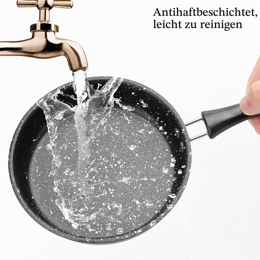RANJIMA Mini Pfanne, Ø 16cm Klein Pfanne Antihaft Induktionspfanne mit Hitzebeständig Griff, Antihaf
