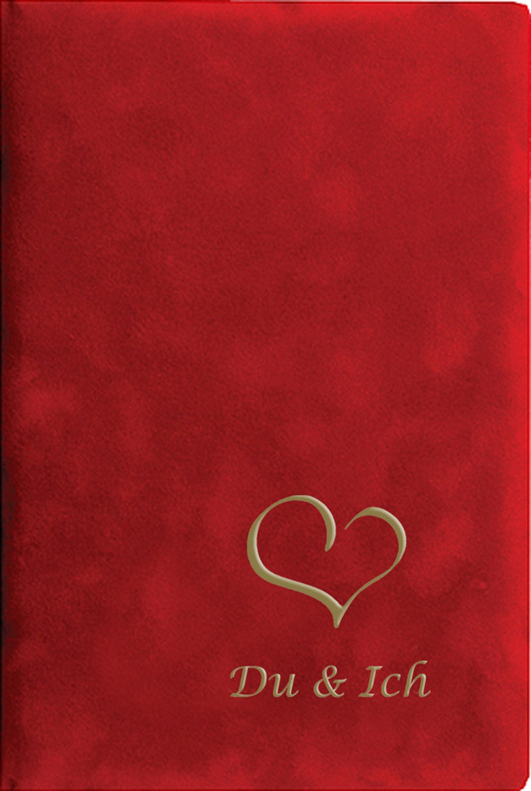 Stammbuch DU & ICH, tomtenrot, Velours, Herzrägung Gold, Stammbuchformat, das Buch für Alle (60002R)