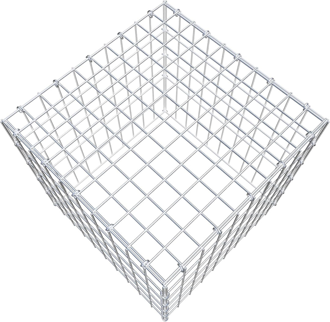 GABIONA Anbau-Gabione Typ3 eckig, Maschenweite 5 x 10 cm, Tiefe 50 cm, Gabione 50 x 50 x 50 cm (L x