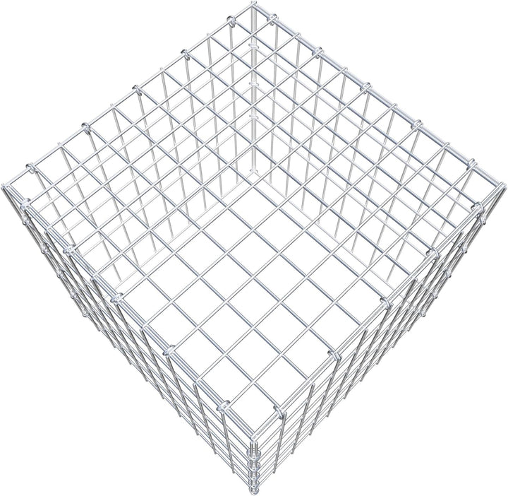 GABIONA Anbau-Gabione Typ3 eckig, Maschenweite 5 x 10 cm, Tiefe 50 cm, Gabione 50 x 50 x 50 cm (L x