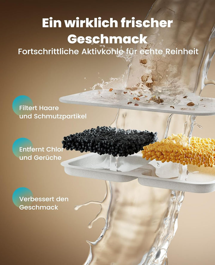 oneisall 7L Trinkbrunnen für Hunde, Katzenbrunnen für Katzen, Edelstahl Hundebrunnen mit LED-Licht,