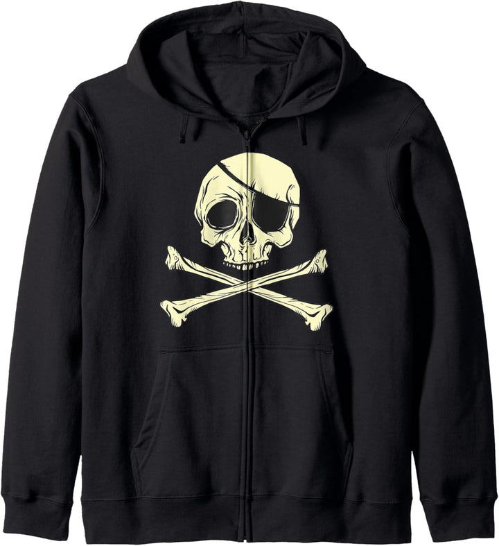 Pirat Totenkopf Kostüm Piratenkostüm Halloween Karneval Kapuzenjacke