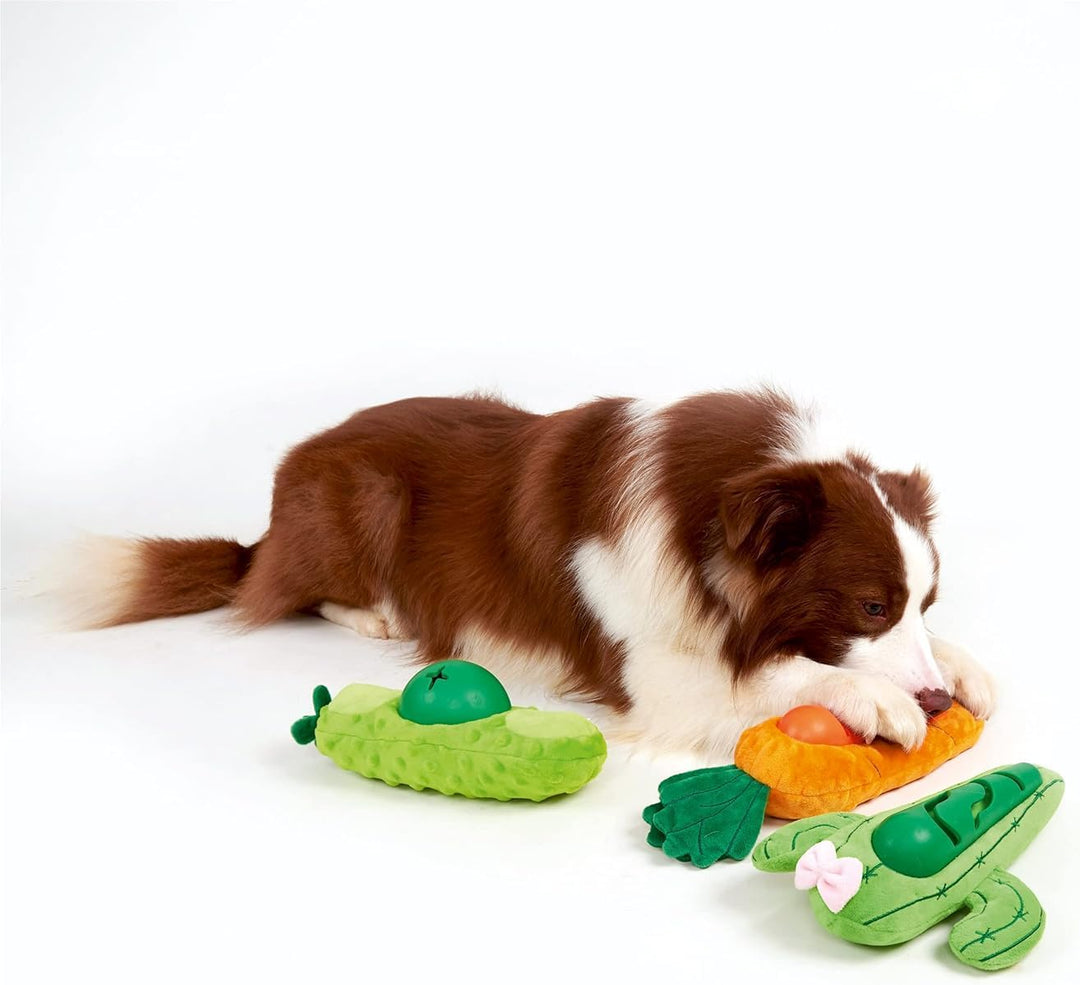 FOFOS Plüschtier für Hunde mit Snackspender – mit internem Quietscher, weiches Spielzeug, langlebige