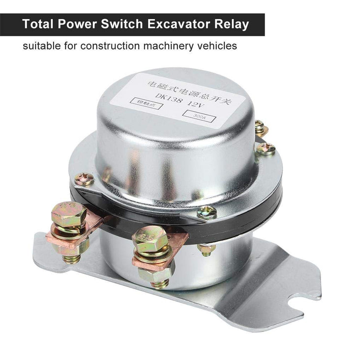 Qiilu 12V 300A DK238 Schaltrelais, Auto-Gesamtleistungsschalterrelais Baggerrelais für Baumaschinenf