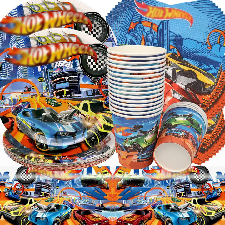 Racing Car Geburtstag Deko,Doyomtoy Partygeschirr Rennauto Geburtstag Party Set Geburtstagsteller Ta