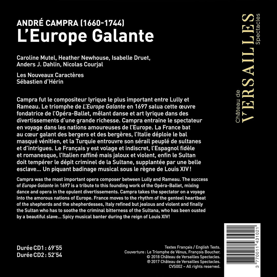 L'Europe Galante, Audio-CD