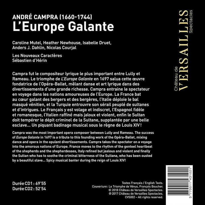 L'Europe Galante, Audio-CD