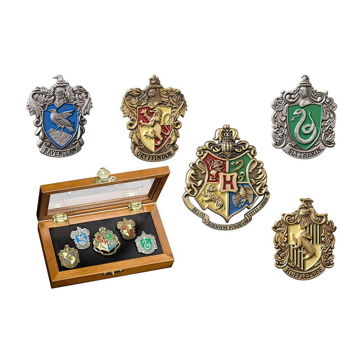 Hogwarts House Pins by The Noble Collection - Set of 5 Metal, Hand-Enamelled House Pin Badges Suppli