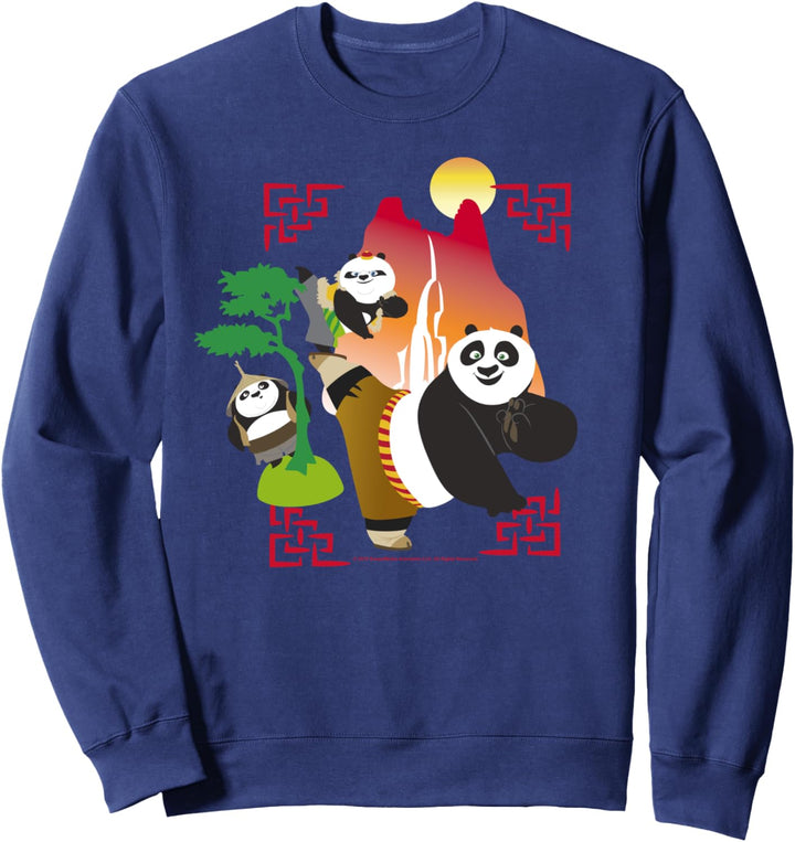 Kung Fu Panda Po And Bao Training Sunset Sweatshirt