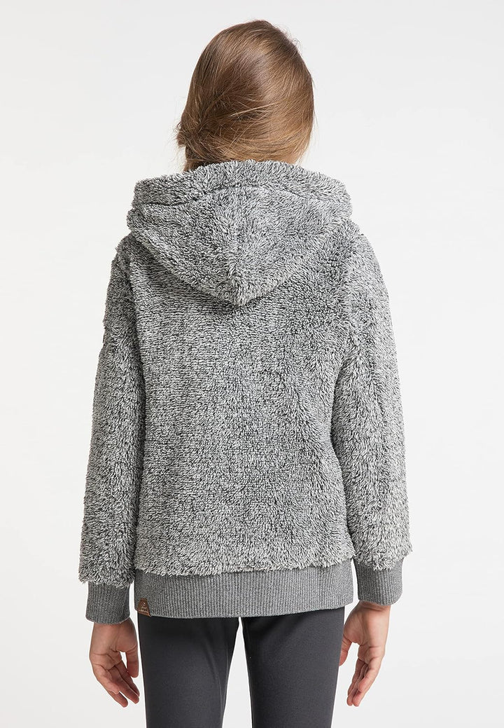 Ragwear Valentyna Mädchen Sweatjacke Sweatshirt mit Kapuze Plüsch Teddyfell Jacke Cardigan Strickjac