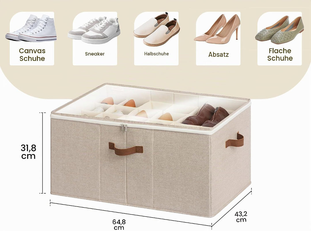 StorageWorks faltbarer Schuh Organizer für Schrank, Extragrosse Schuhaufbewahrungsbox für bis zu 24