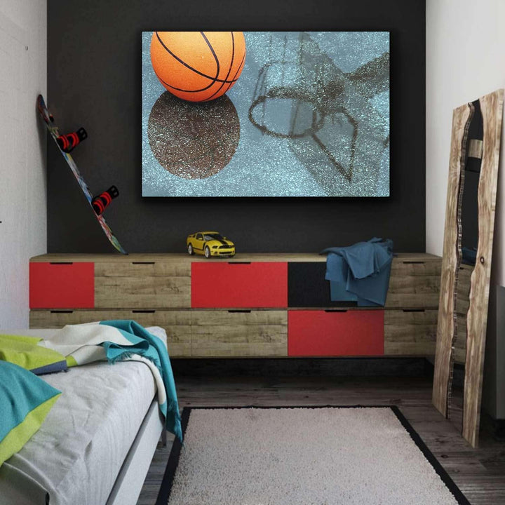 Startonight Glasbild Basketball, Bild auf Acrylglas Muster Modern Dekoration Fertig zum Aufhängen 60