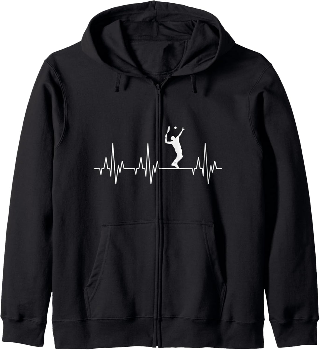 Tennis Herzschlag Tennisspieler Tennisschläger Tennisball Kapuzenjacke