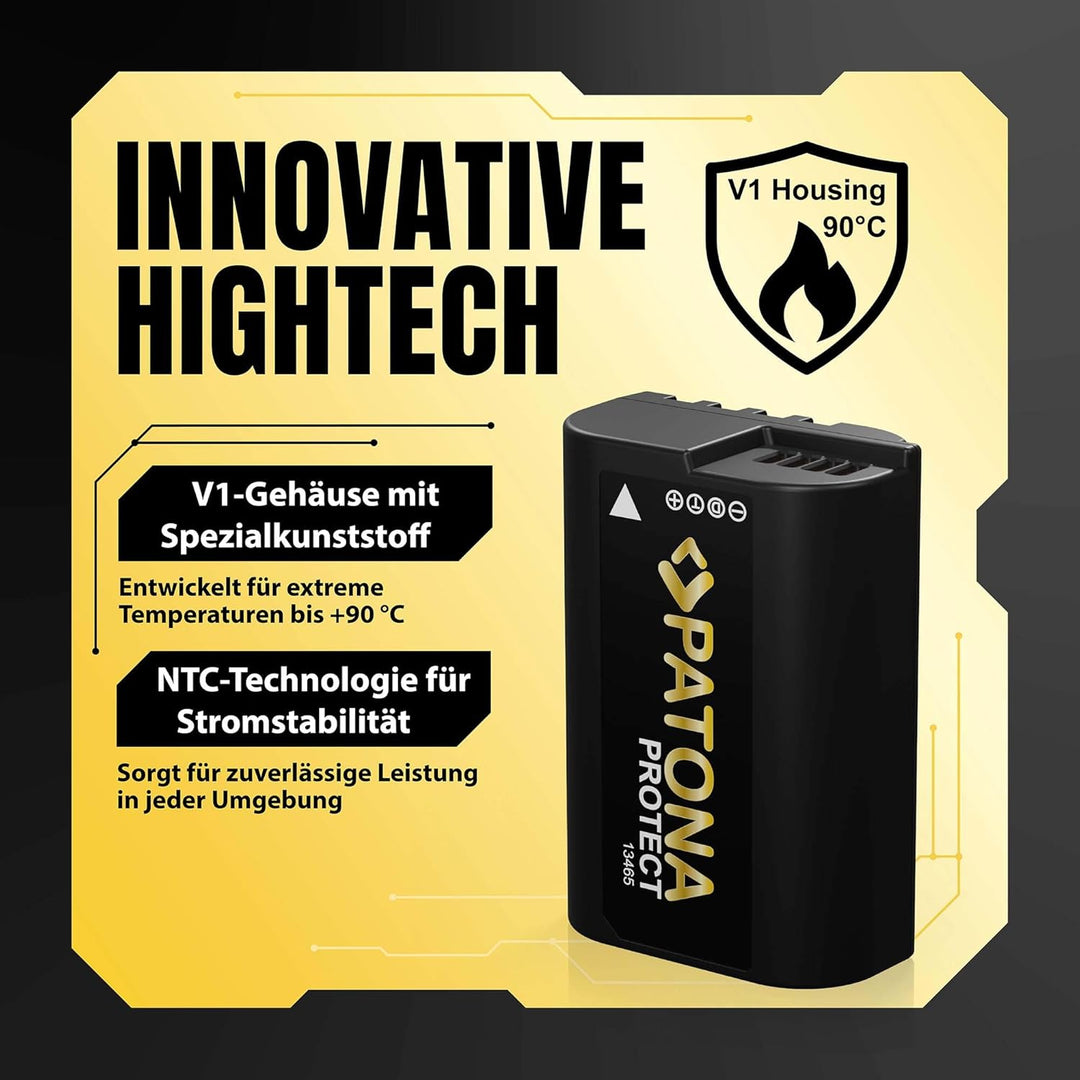 PATONA 2X Protect V1 Akku DMW BLK22 BLK22E (2400mAh) - kompatibel mit Panasonic DC G9 S5 S5K GH5 GH5