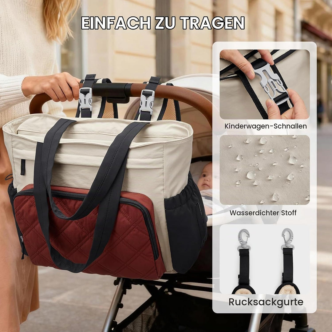 G4Free Packbare Sling-Tragetasche Wickeltasche Beige &amp; Braun &amp; Schwarz, Beige &amp; Braun &amp; Schwarz