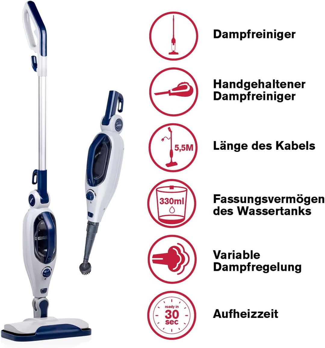 Dirt Devil Bodenwischer und Dampfreiniger Handgerät DD7004 - Bodenwischer Elektrisch - Steam Cleaner