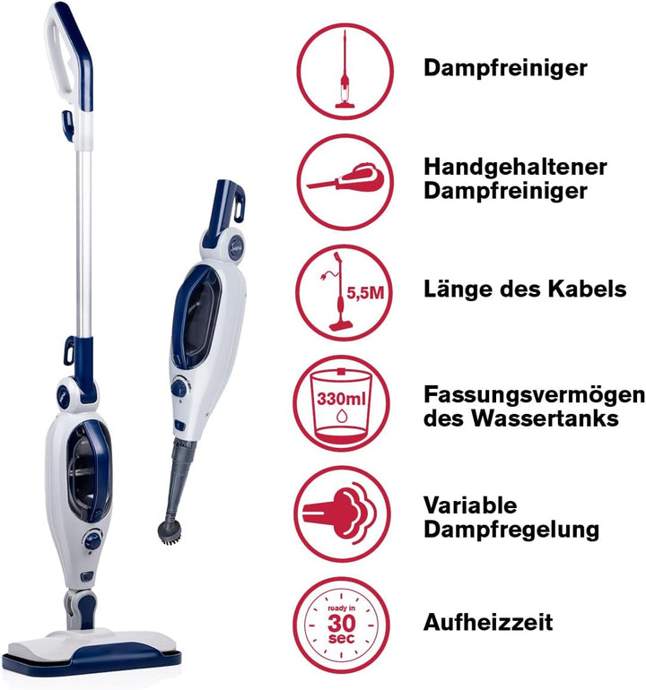 Dirt Devil Bodenwischer und Dampfreiniger Handgerät DD7004 - Bodenwischer Elektrisch - Steam Cleaner