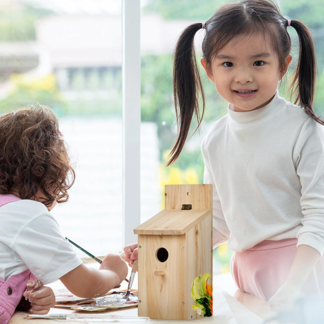 Relaxdays Nistkasten Bausatz Vögel, 2er Set, 32 mm Einflugloch, HBT 29,5x11,5x17 cm, Vogelhaus selbe