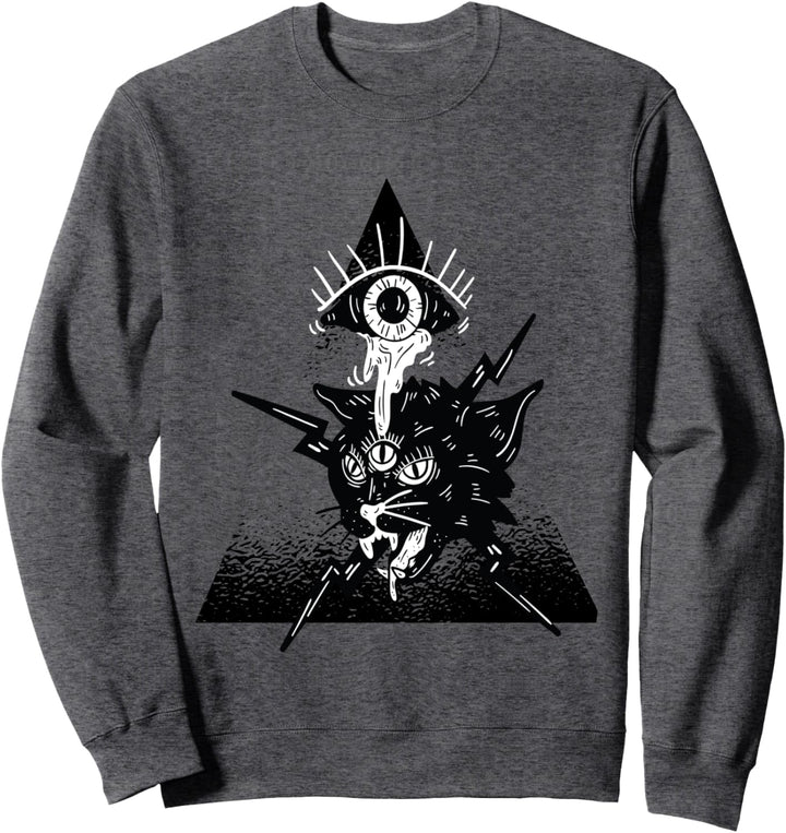 EDM Techno Trippy Cat Design Dance Rave Music Festival Sweatshirt