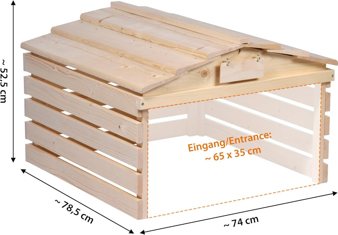 dobar® Mähroboter Garage aus Holz mit abnehmbarem Dach - Rasenroboter Unterstand mit individualisier