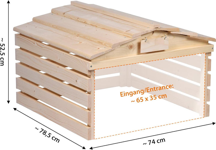 dobar® Mähroboter Garage aus Holz mit abnehmbarem Dach - Rasenroboter Unterstand mit individualisier