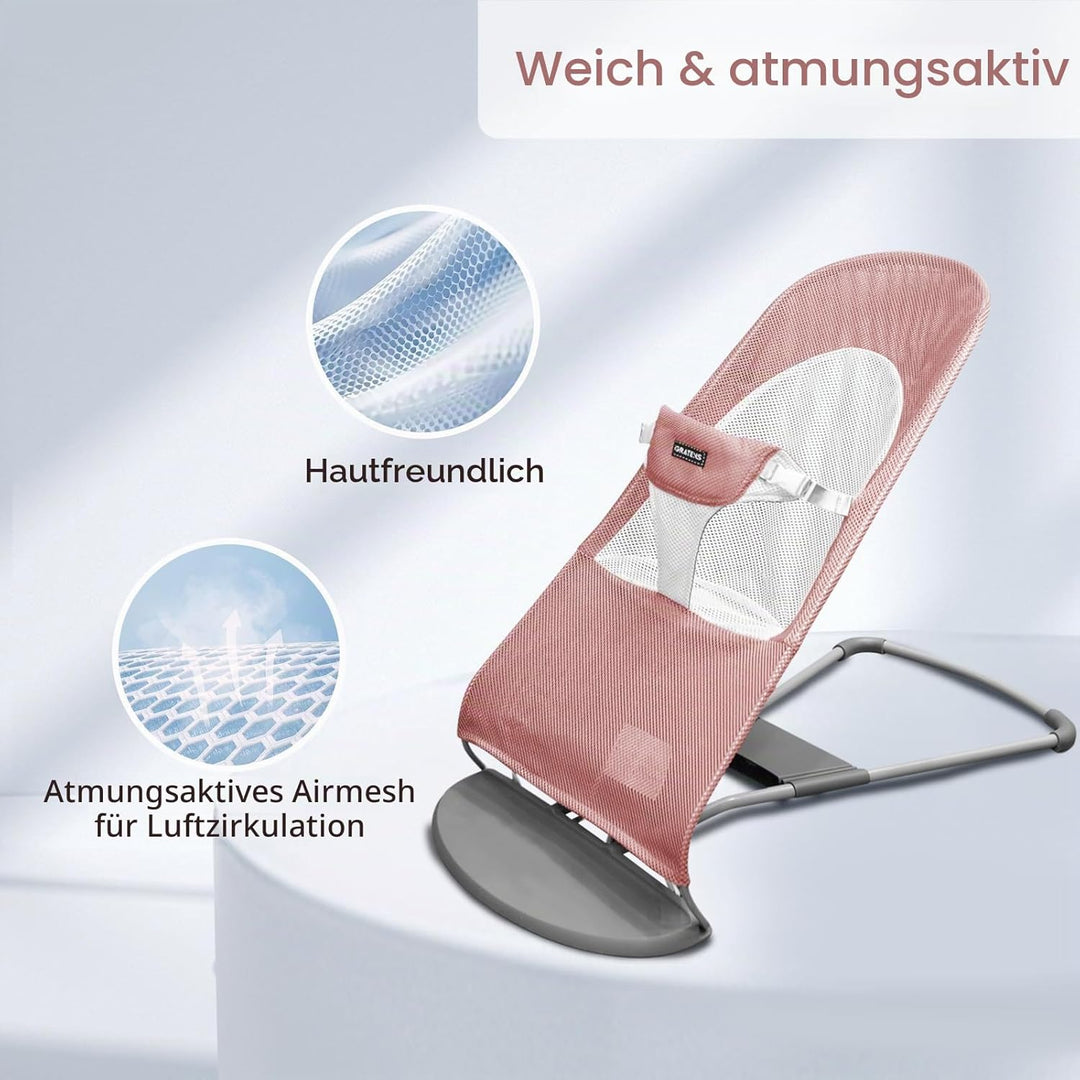 Stoffsitz für Babywippe – Bezug für Babywippe Balance Soft & Bliss, belüftetes Netz, hautfreundlich,