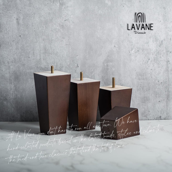10cm Holz Tischbeine, La Vane 4 Stück Walnuss Massivholz Pyramide Ersatz Möbelfüsse Möbelbeine mit v