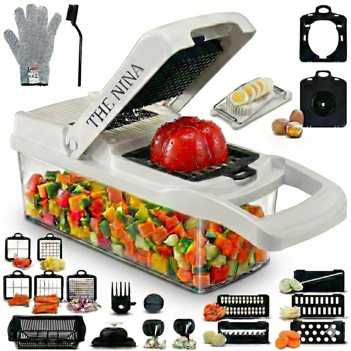 Gemüseschneider Mandoline – Zwiebelzerkleinerer – Kartoffelschneider Gurkenhobel – Zwiebelhacker Spi