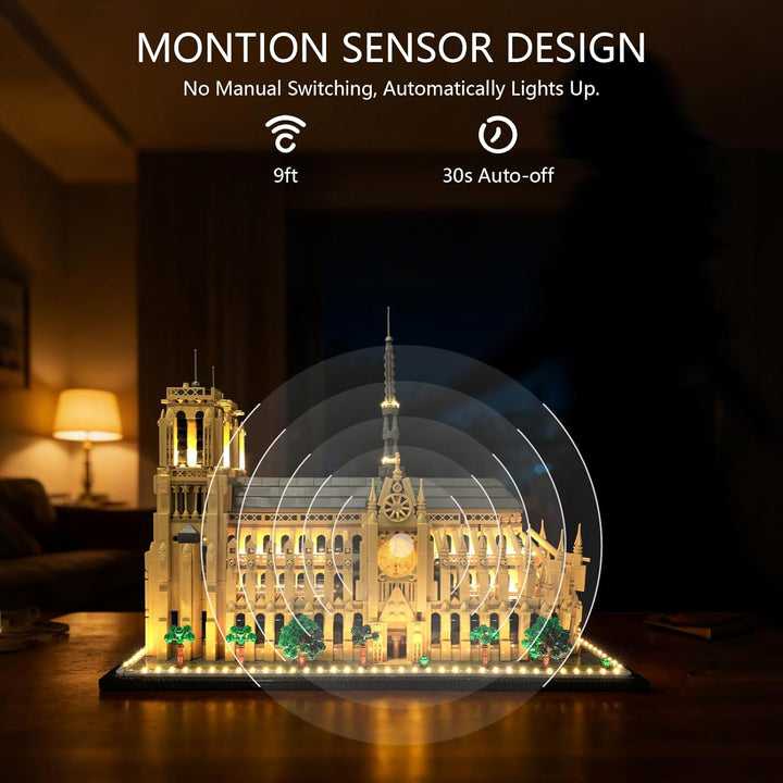 Premium LED-Lichtkit kompatibel mit LEGO 21061 Notre-Dame de Paris – Warme Beleuchtung für das Archi